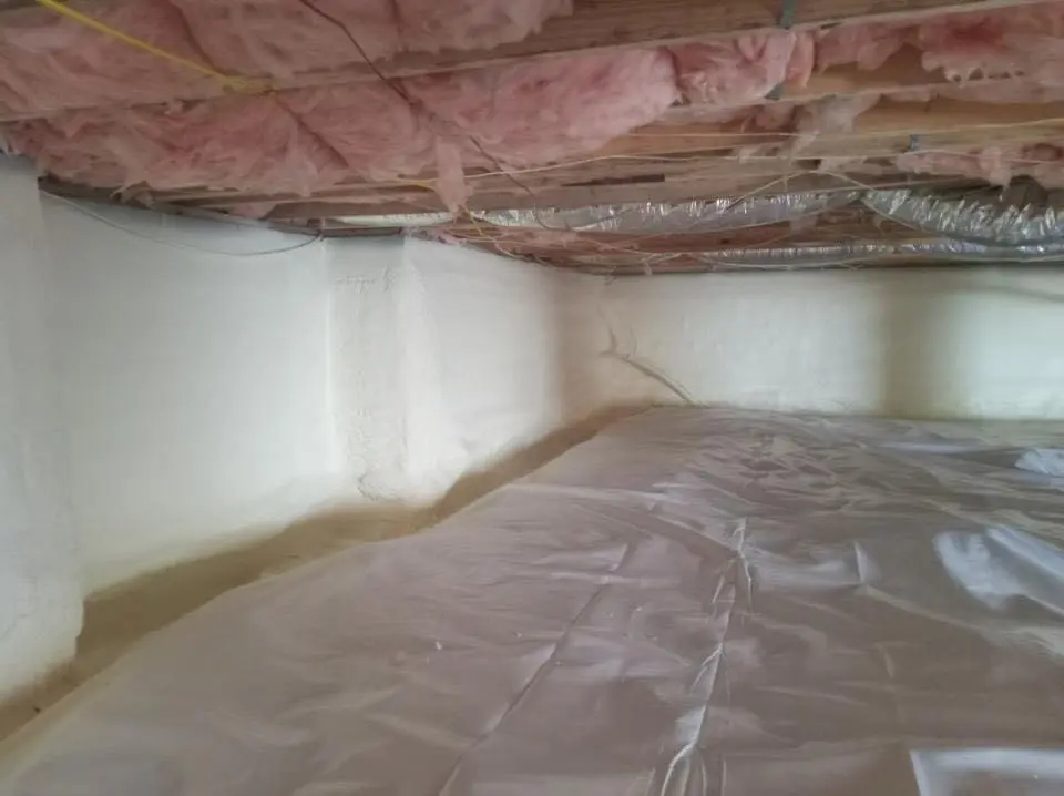 Crawl space encapsulation with closed-cell spray foam for Spray Foam Roofing Repair in Maple Shade